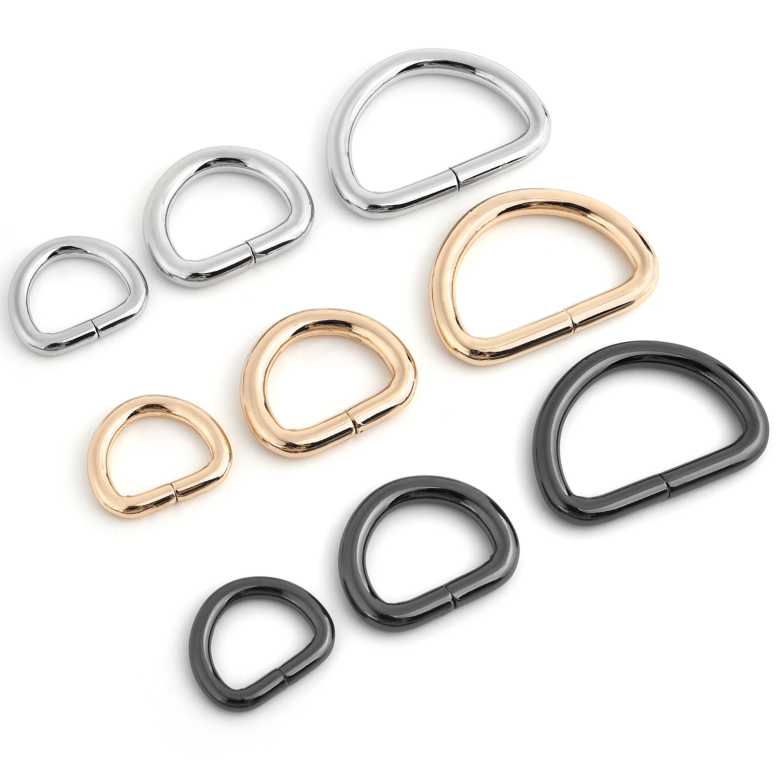 10pcs D-Shaped Buckle D Ring Connection Alloy Metal Silver Gold For Shoes Bags Backpack Buckles DIY Accessory 15/20/32mm