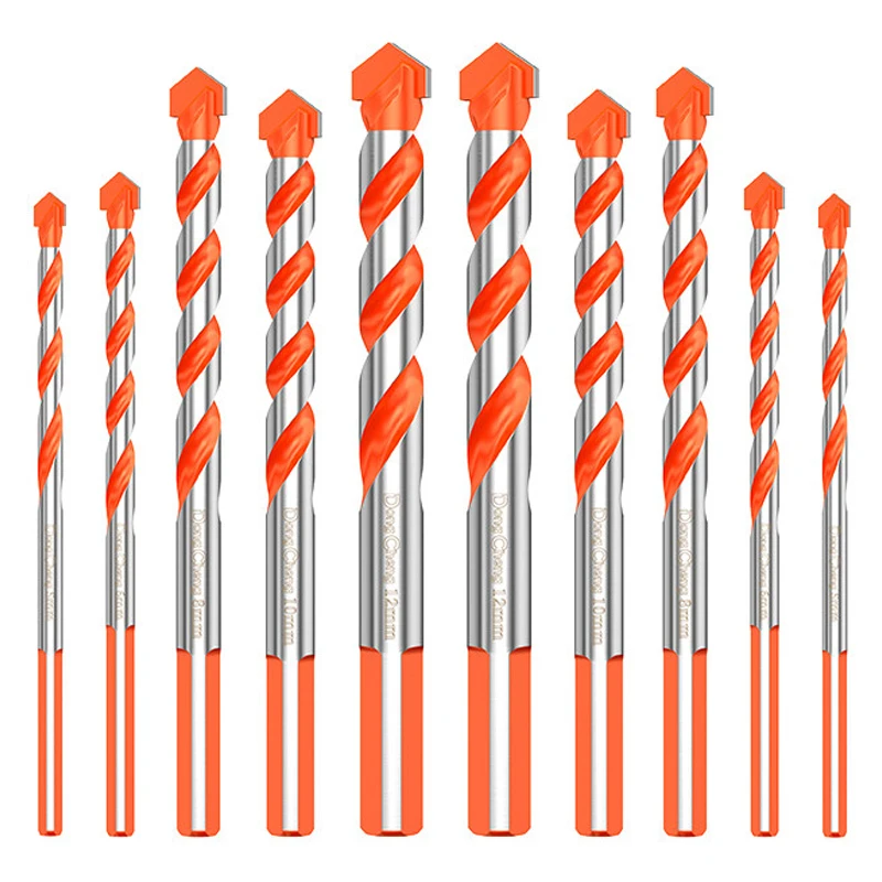 Triangle Drill Bit Alloy Steel Double Spiral Flute Triangle Drill Bit for Marble Tile Glass Eccentric Anti Slip Tri Shank