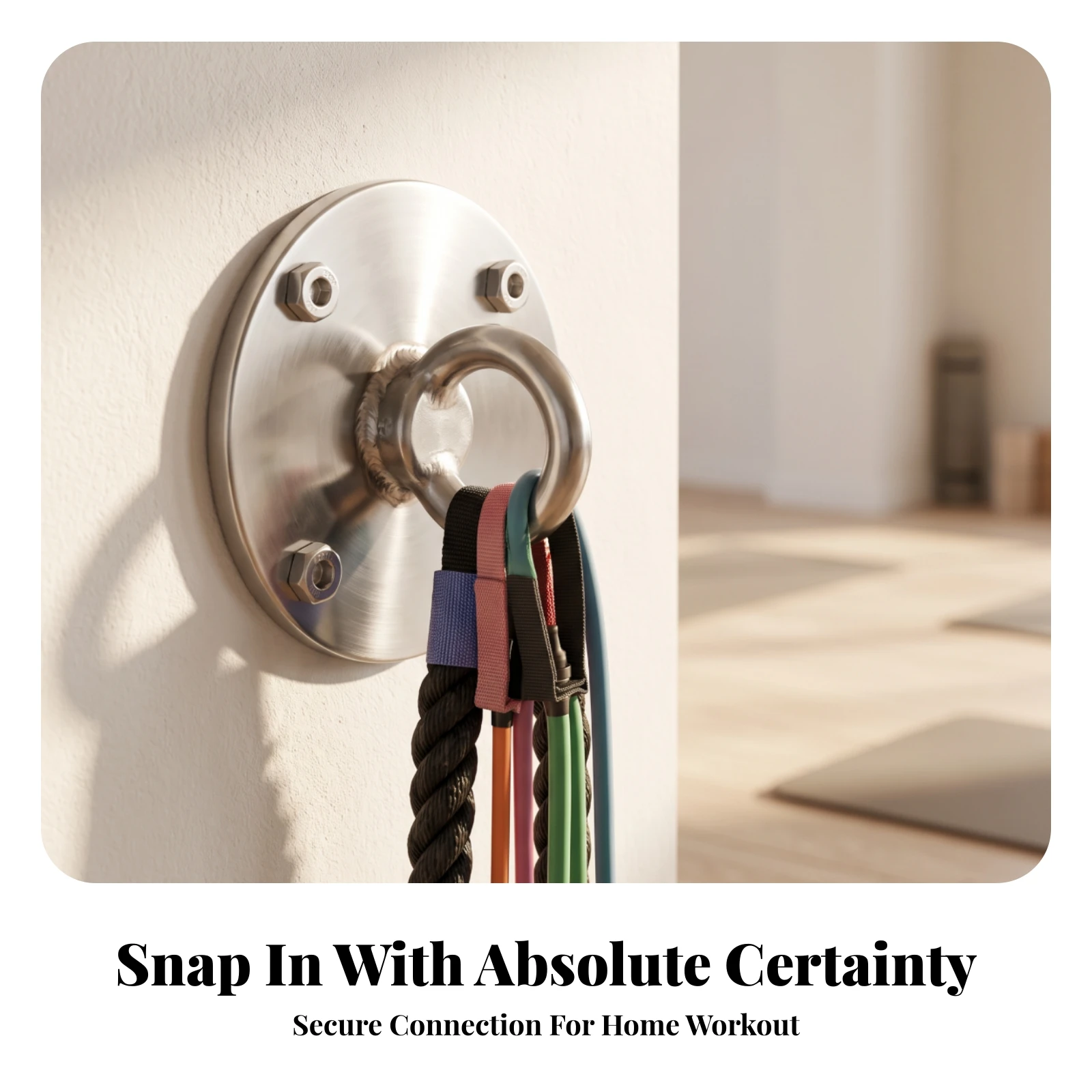 Ceiling Mounting Plate with Eye Loop Heavy-Duty Hanging Plate with Loop Stainless Steel Pad Eye Brushed Silver Hardware Round