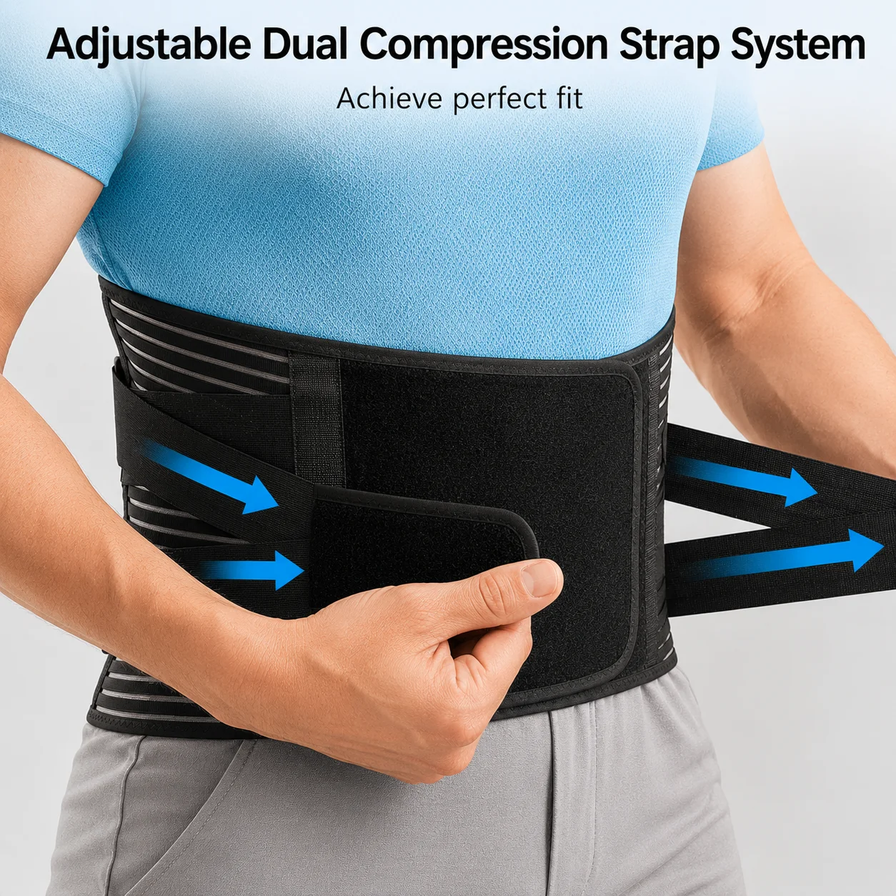 Adjustable Lumbar Support Belt Double Pull Back Brace Orthopedic Waist Corset Spine Decompression Pain Relief for Men Women Gym