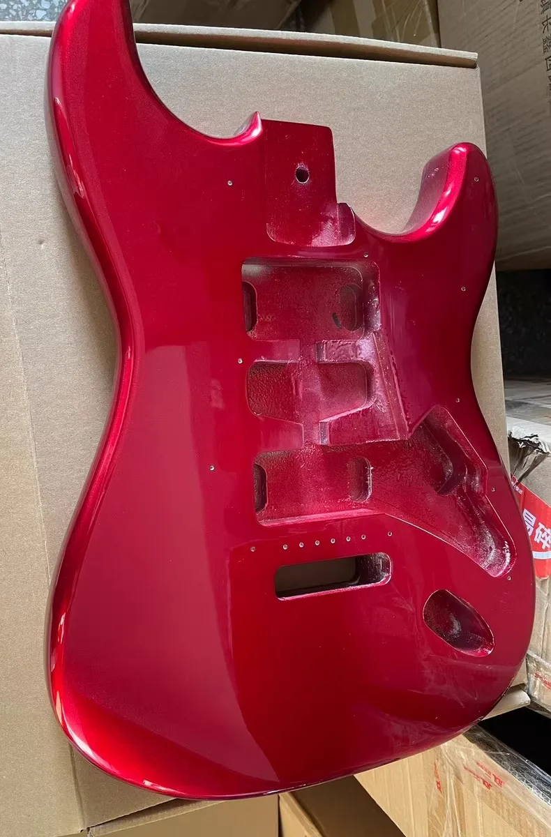 New metal red body electric guitar body poplar, body mouth width 57mm suitable for 56.5-57 neck