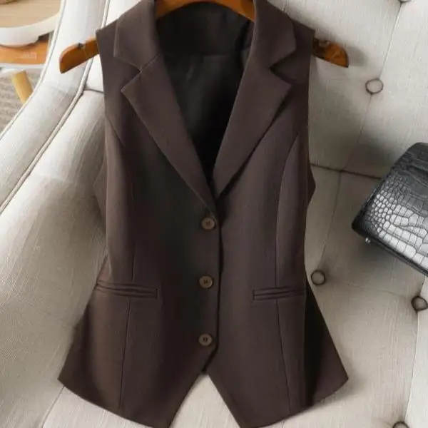 

Women's Color Flip Collar Vest Suit Jaet New Cross-Border Sle Comfortable Casual Sportswear ort Pants