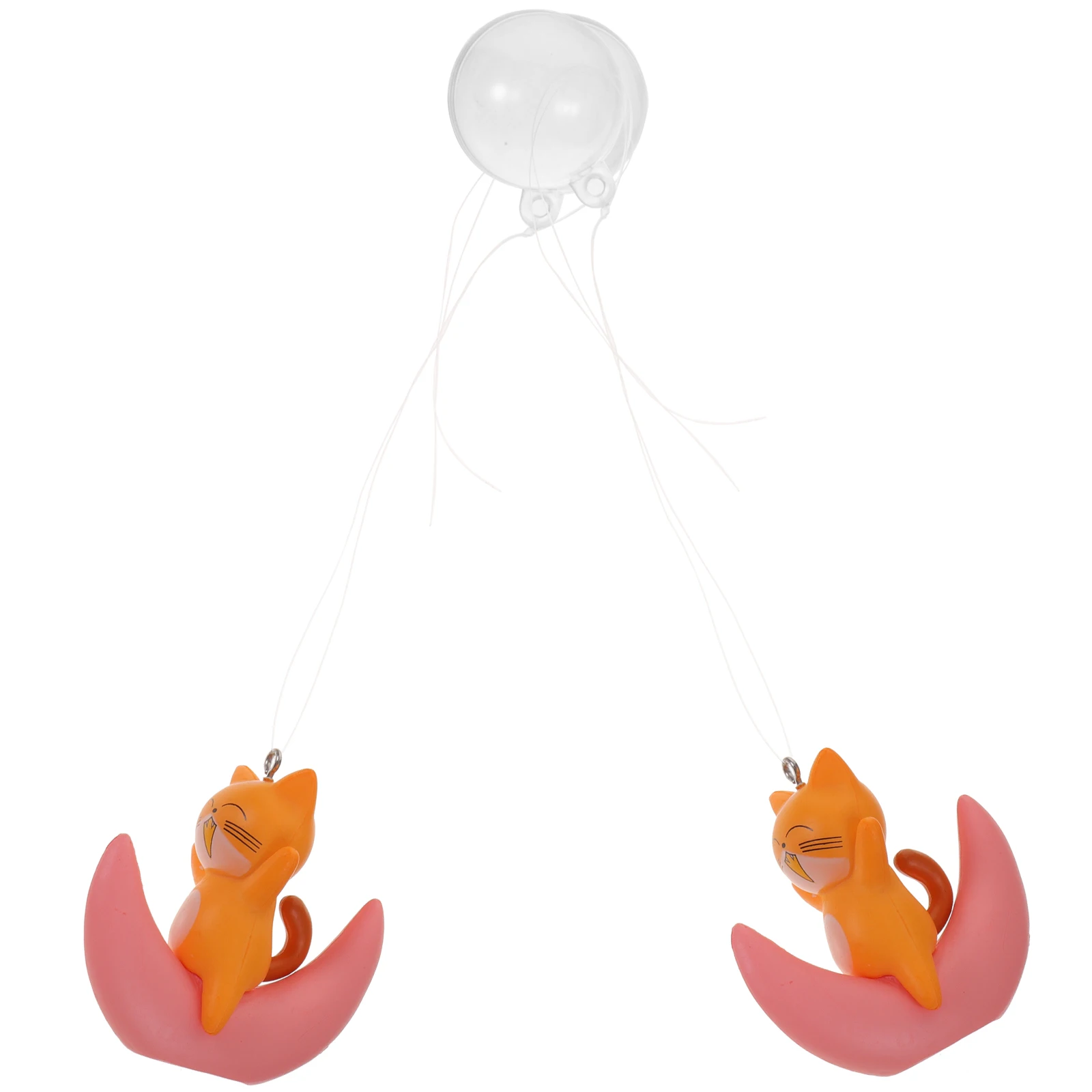 

2pcs Moon Yellow Cat Hanging Ornament Tank Decor Simulation Landscape Craft Aquarium Accessories Floating Betta Fish Cartoon