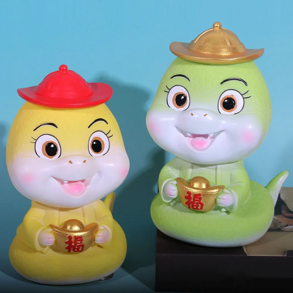 대용량 조디악 뱀 저금통 휴대용 조디악 뱀 돈통 귀여운 저축통 뱀 동전 보관함