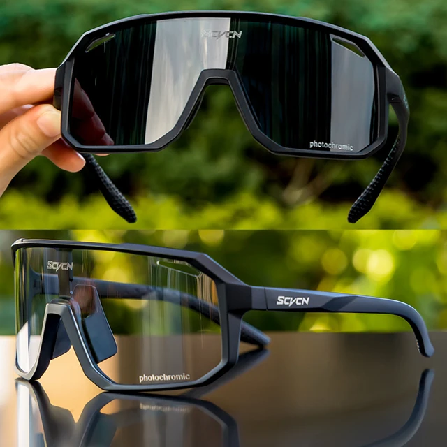 Fotochromowe męskie okulary przeciwsłoneczne UV400 kolarskie damskie sportowe okulary do biegania dla mężczyzn okulary górski rower szosowy gogle rowerowe