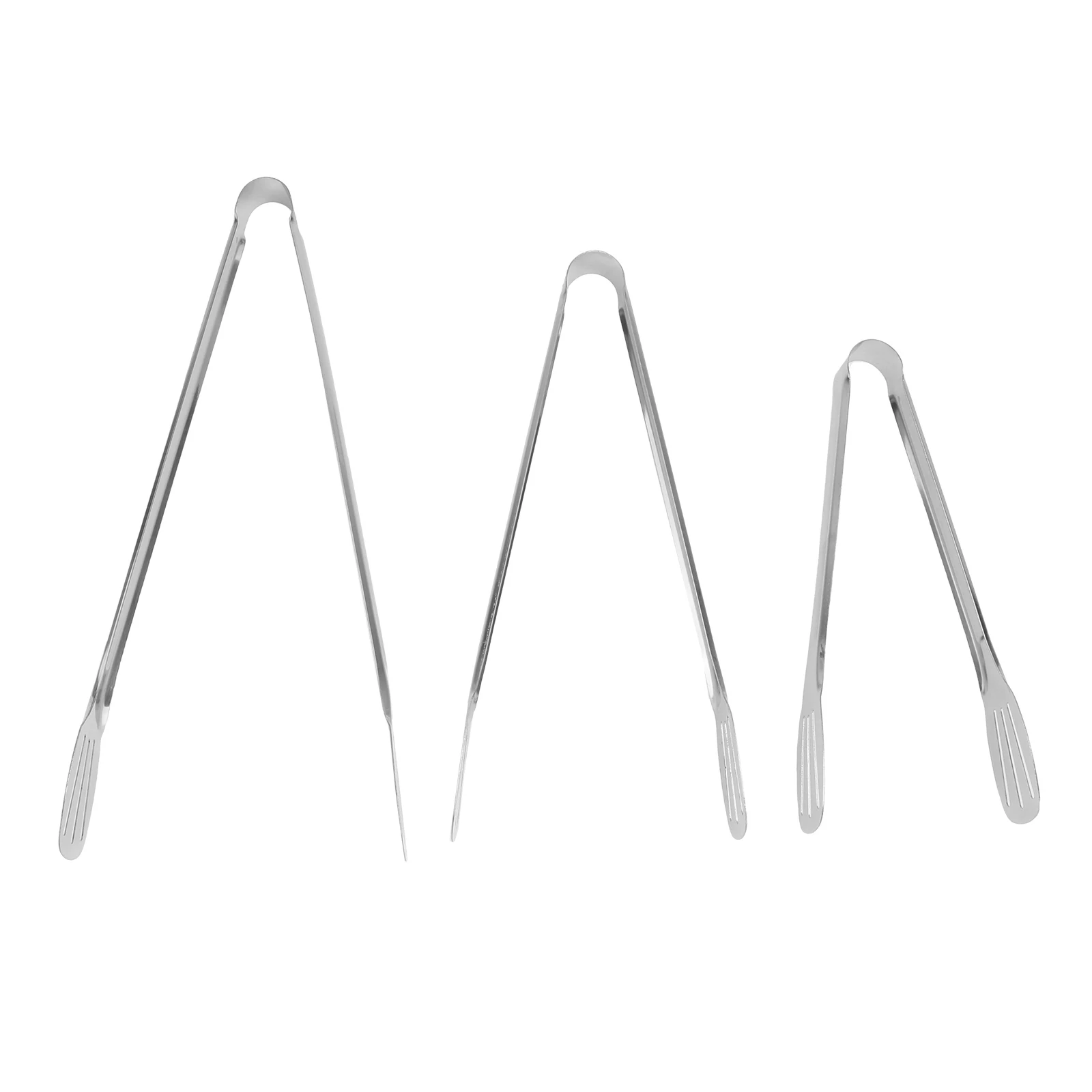 

3pcs Stainless Steel Food Tongs Buffet Serving Clips Strong Heat Resistant Rustproof Corrosionproof Lightweight Drainage Design