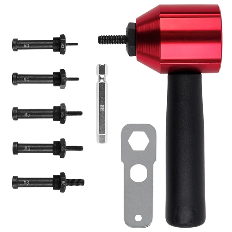 

Metric Rivet Nut Converter Insert Nut Riveting Tool Cordless Rivet Nut Adapter Kit For Electric Drill/Hand Wrench Easy Install