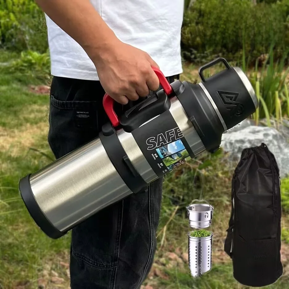 

Зимняя портативная изолированная кружка большой емкости, уличная строительная площадка, ледяной автомобильный дорожный горшок для воды, нержавеющая сталь 5000 мл