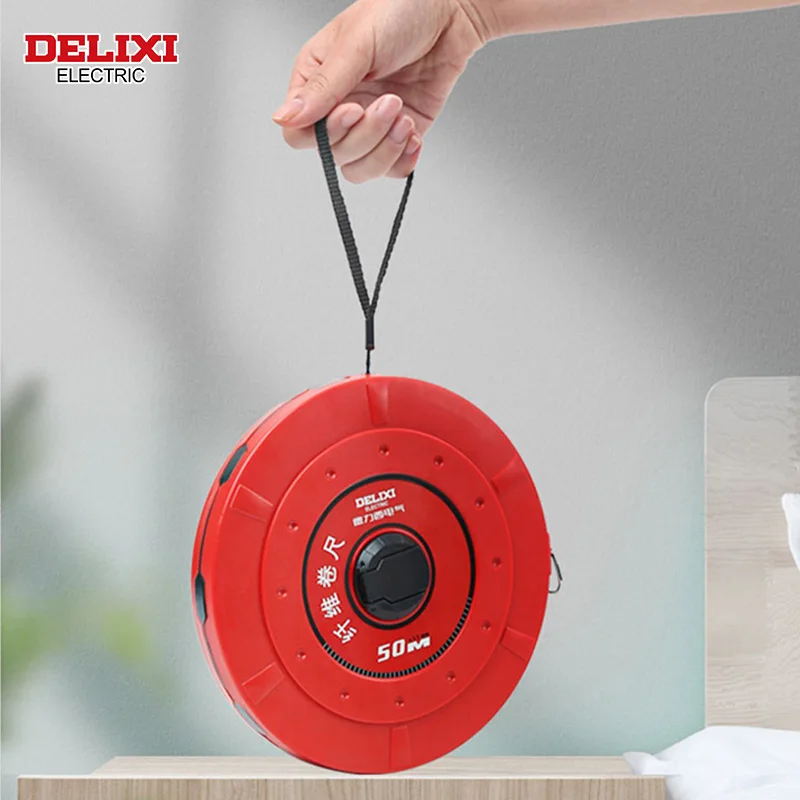 DELIXI ELECTRIC Tape Measure， 30M High Quality Fiberglass Double Sided Printing Measuring Tool,for Engineering Land Surveying