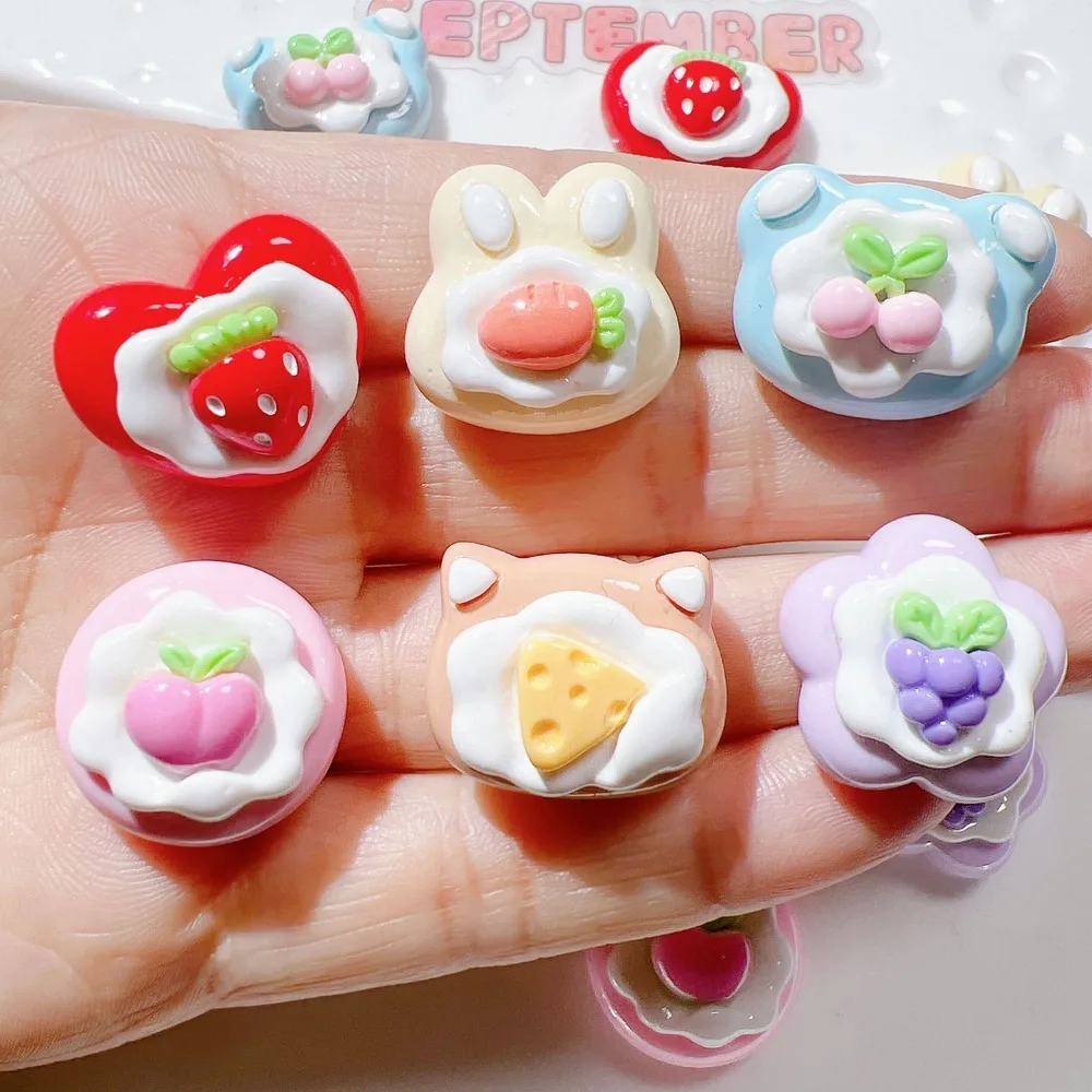 10pcs Cute Cartoon Kawaii Grape Fruit Series Flat Back Resin DIY Scrapbooking Cabochons Embellishment Decoration Accessories