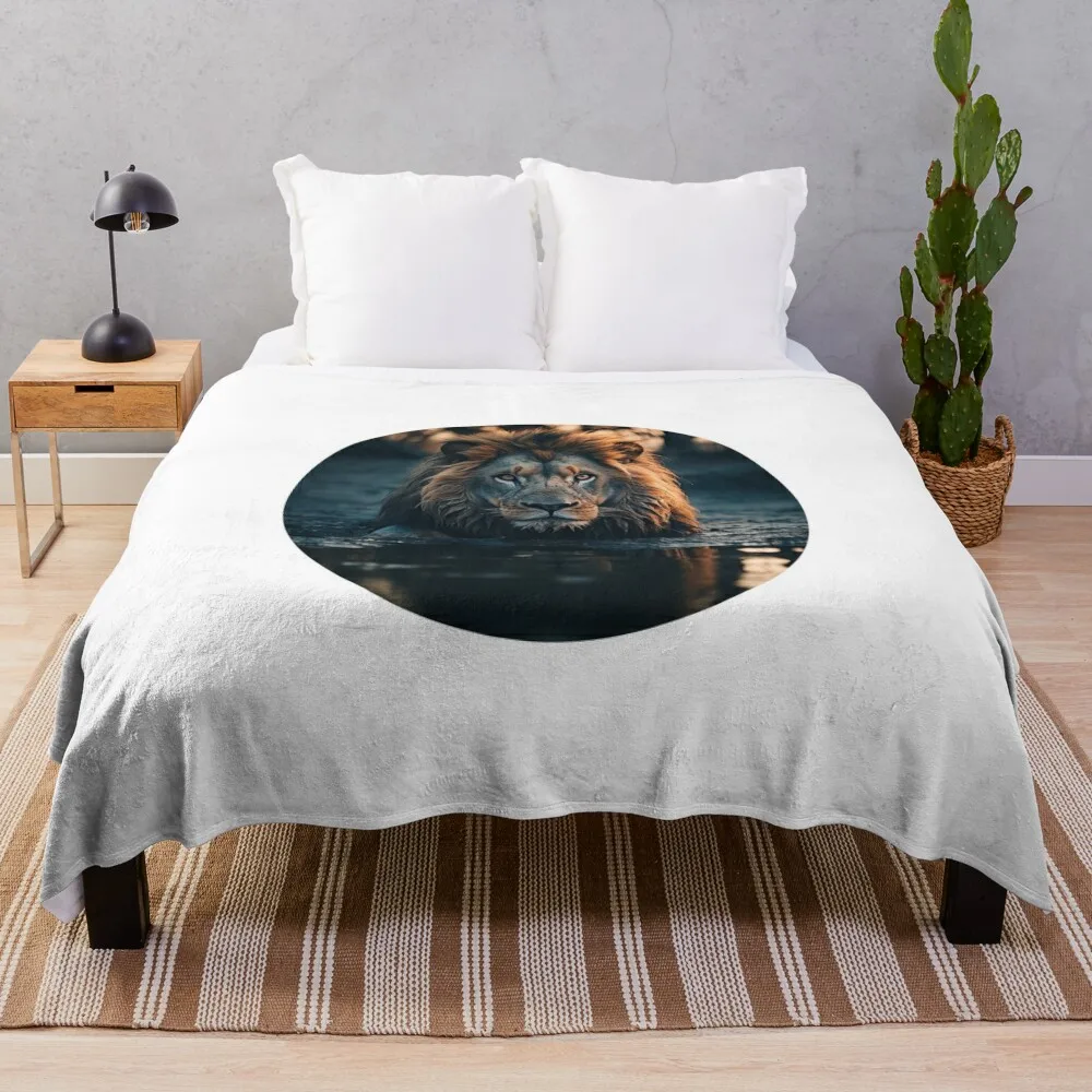 

Determined Lion Solo Journey Manifesting Universe Motivation Resilience Throw Blanket manga Soft Plush Plaid Blankets