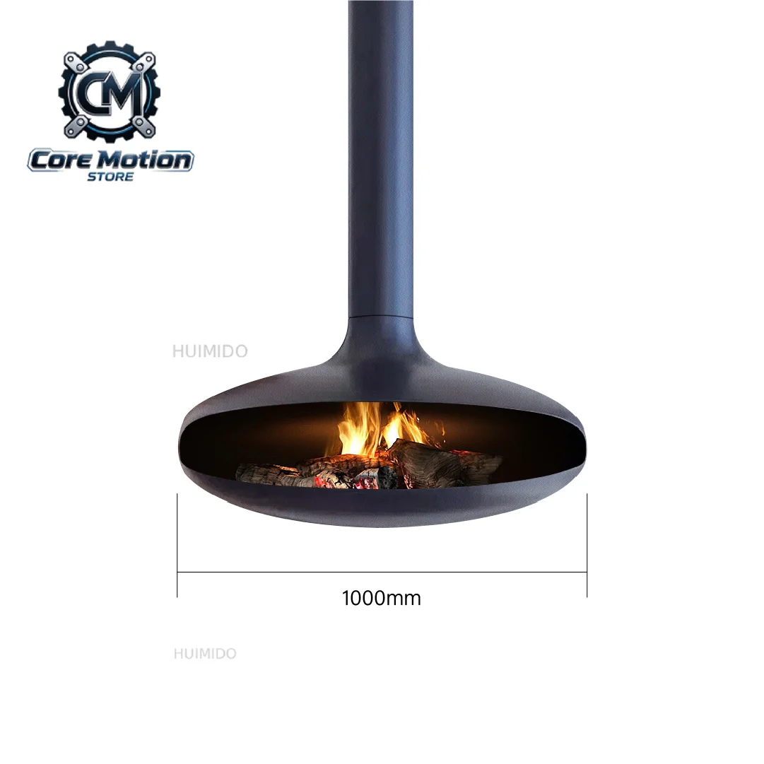 High-quality modern design ironwood combustion stove, multi-fuel hanging fireplace, villa freestanding wood pellets