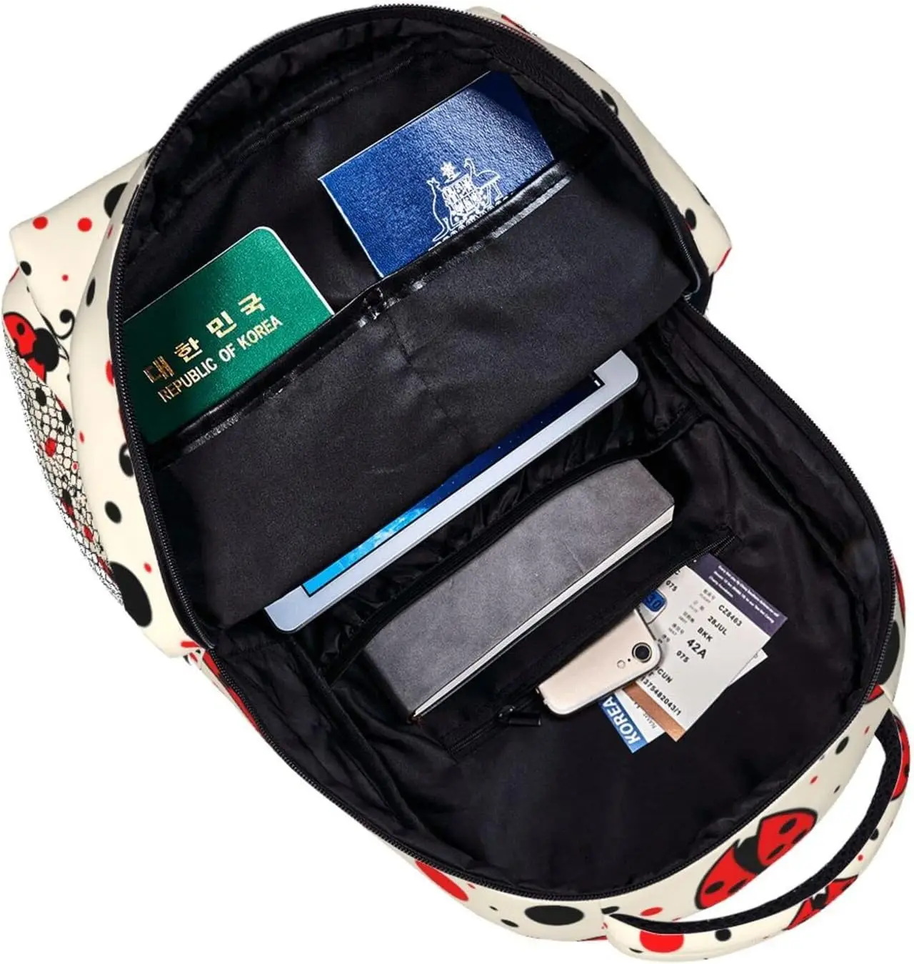 Red Black Polka Dots Ladybugs Stylish Casual Backpack Purse Laptop Backpacks Computer Daypack For Work Business Travel
