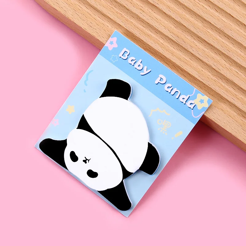 4set Kawaii Panda Self-Adhensive Memo Pads Sticky Notes Pad Cute Message N Times Sticky Office Stationery Supply