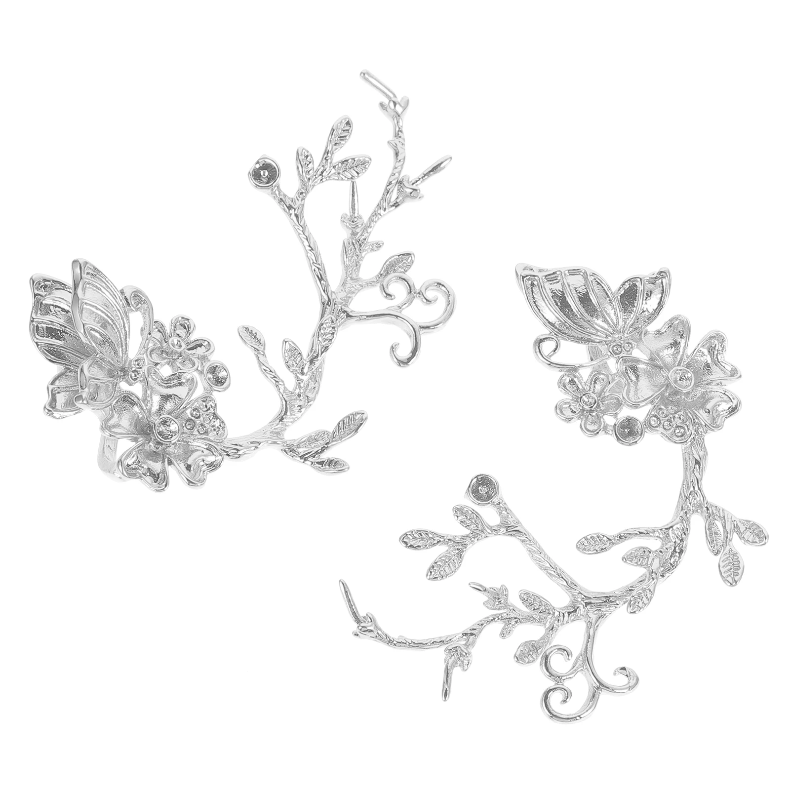 

2 pcs Headdress Charms Butterfly Flower Branch Diy Hairpin Charms Handmade Accessories For Party Festival Adult Kids Chinese