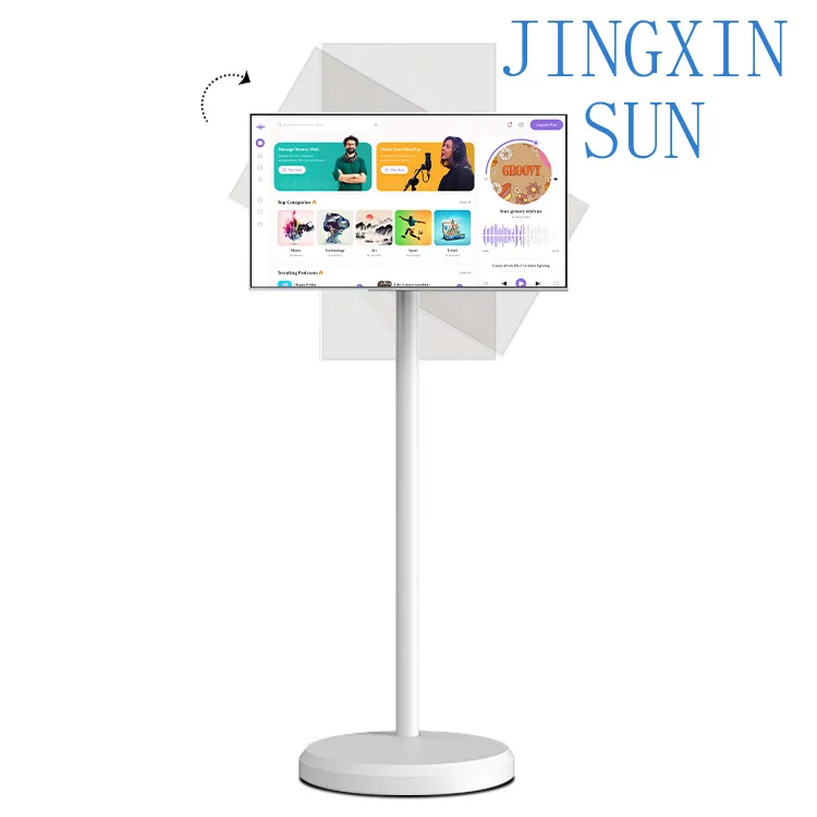 6gb+128gb Portable Tablet Tv Movable Charging Screen Display Built-In Battery Speaker Smart Interactive Portable Tv