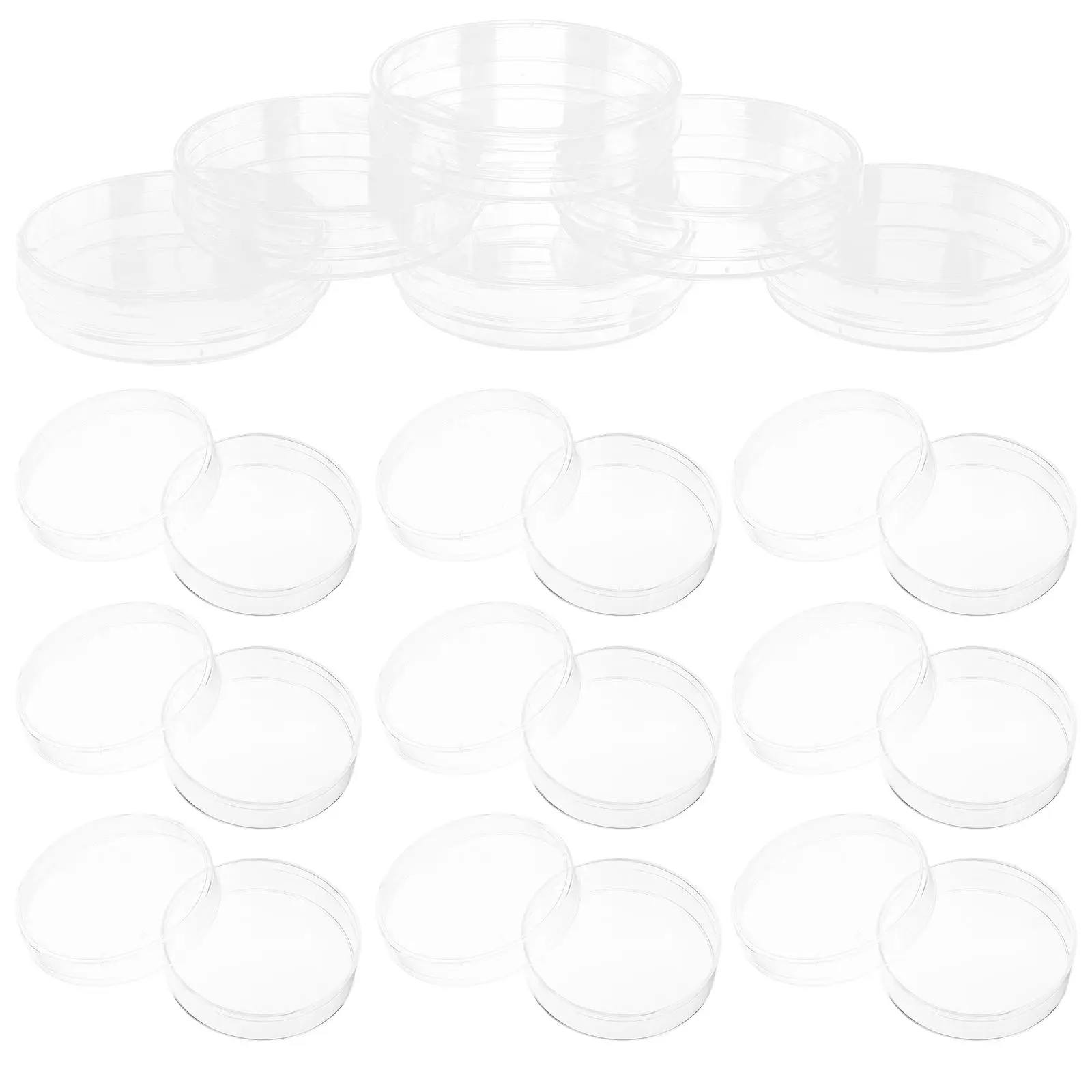

30 Pcs Culture Plate Tissue Dish Science Petri Dishes Plastic Plates with Lids Agar Laboratory Supplies Clear