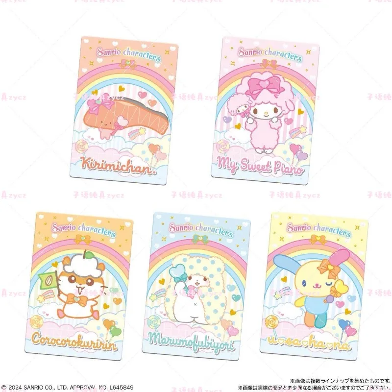 In Stock Japanese Version of Bandai Sanrio Wafer Food Playing Card Six Bombs Kitty Cinnamoroll Character Collections Anime Model