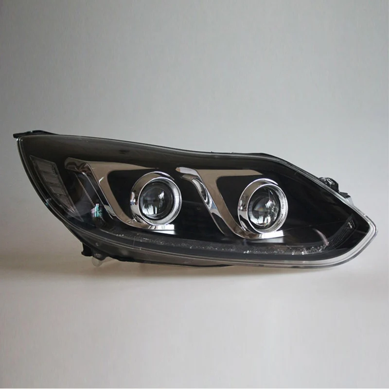 LED قطع غيار السيارات إضاءة أمامية لفورد فوكس 2012-2014 LED سيارة المصابيح الأمامية الديناميكية الجمعية بدوره إشارة النهار تشغيل أضواء أزواج