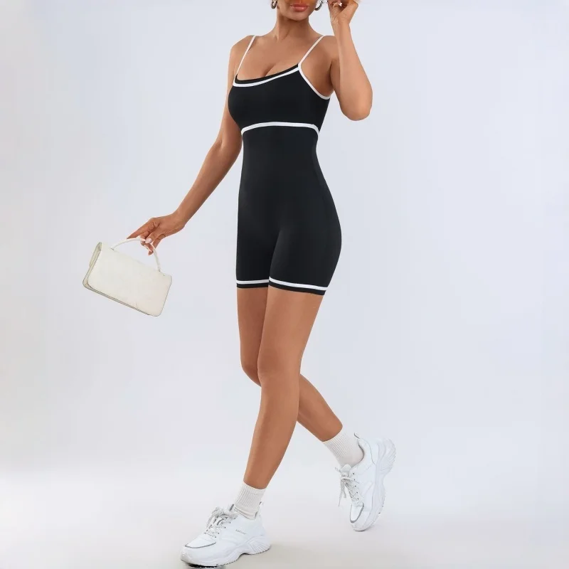 

Новый женский цельный комбинезон для йоги с подкладками для груди, комплект для фитнеса и йоги с эффектом подтяжки бедер, одежда для бега и тренировок, комбинезон для спортзала