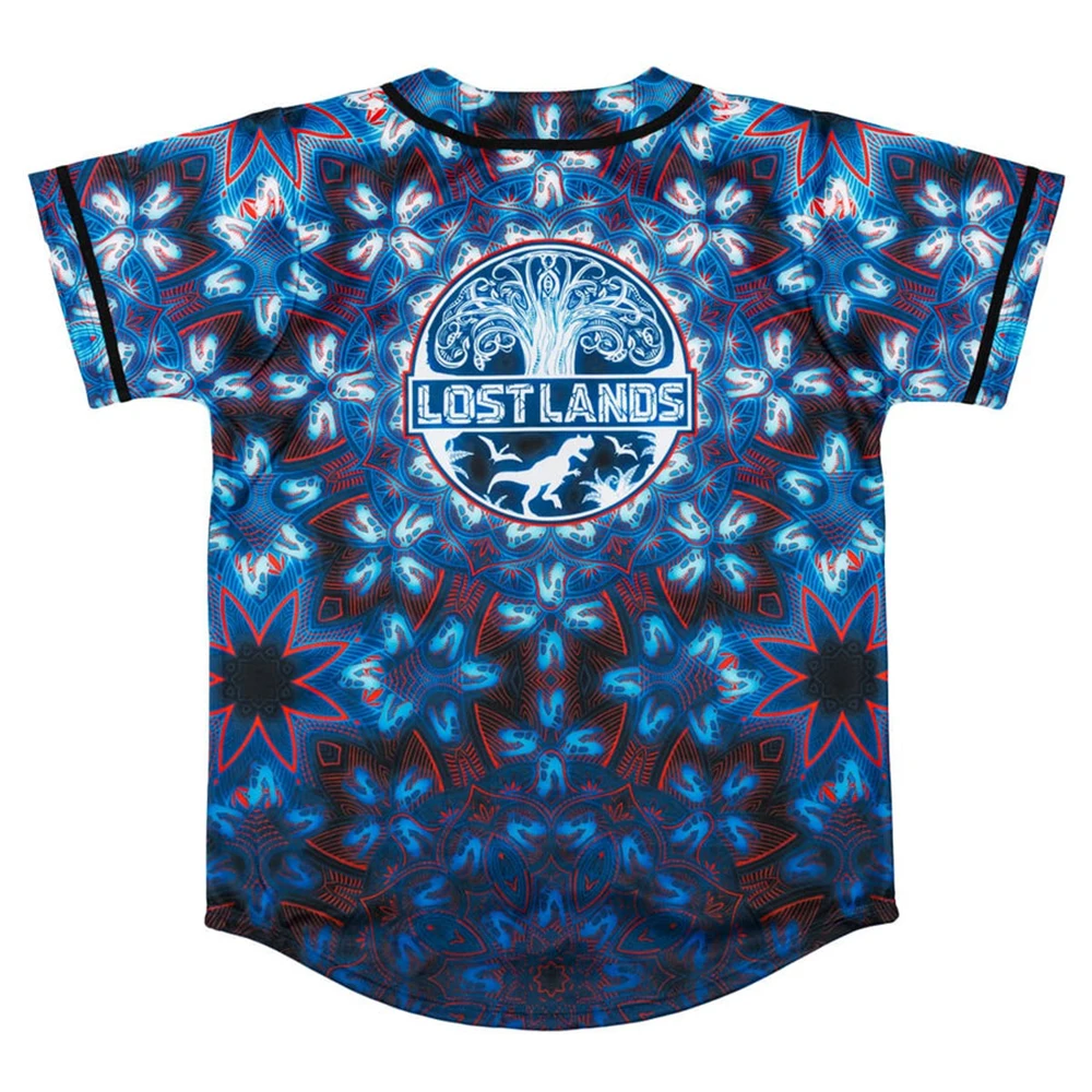 Excision LOST LANDS MANDALA  Baseball Jersey Harajuku Thin button Baseball Uniform Funny Baseball Jersey Fro EDM