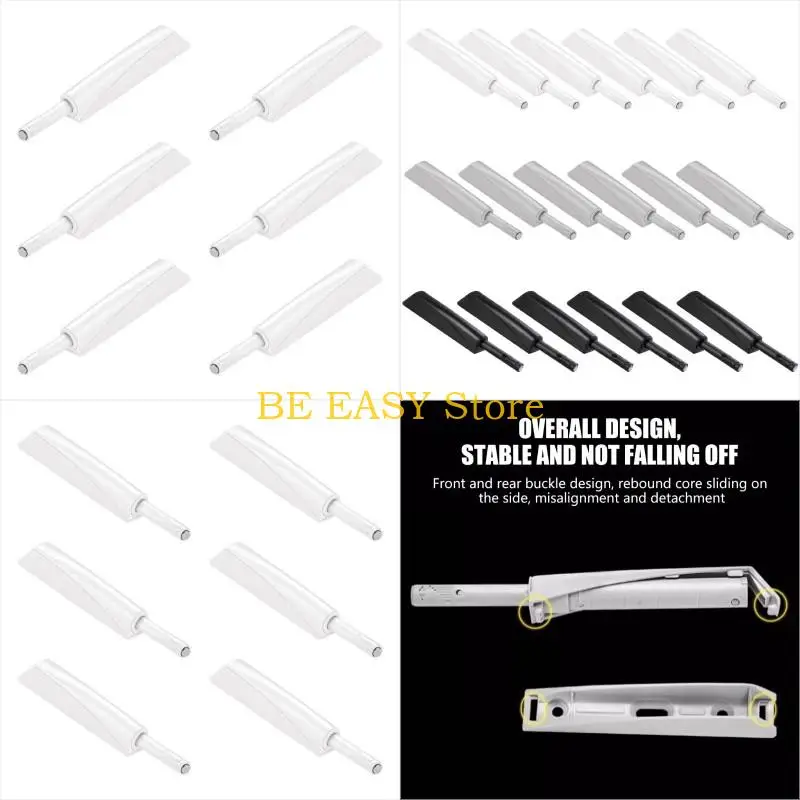 

E28F 6Pcs Cabinet Latches Damper Soft Quiet Close Device Drawer Cabinet Catch Touch Latches Door Close Device Easy to Install
