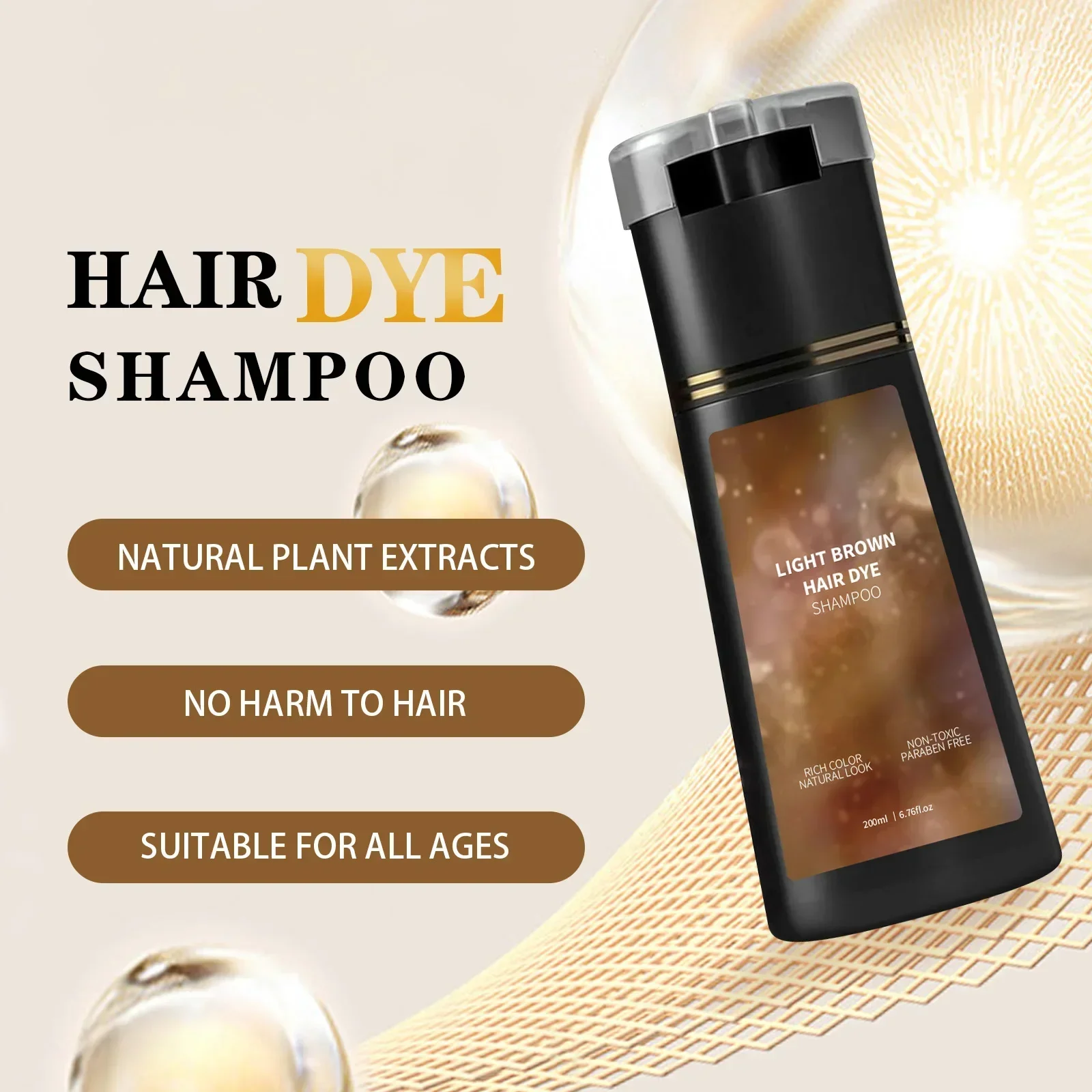 شامبو ملون 200 مل. للحصول على لون سريع ودائم وشعر ناعم. تركيبة لطيفة مع التحكم في الزيت. باللون البني الفاتح والبني الداكن والأسود #4