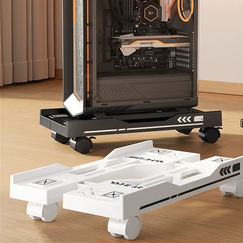 Suporte móvel ajustável da torre do computador, suporte ventilado da torre do pc com 4 rodas do rodízio cabe na maioria dos pc, sob o suporte da mesa