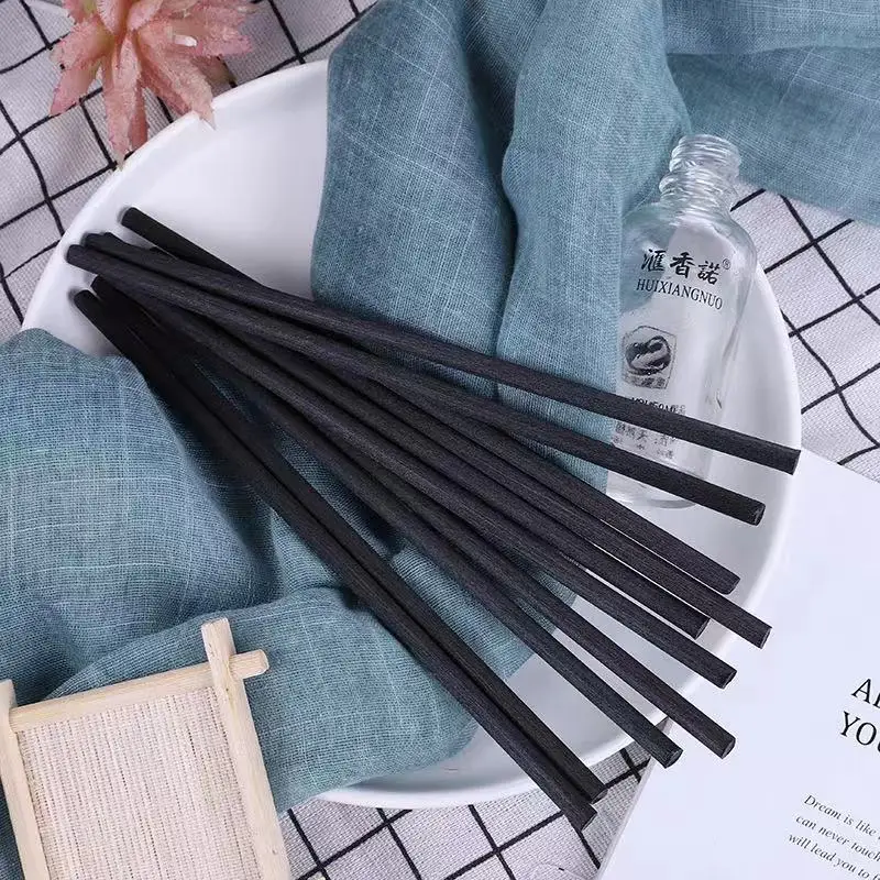 Synthetic Rattan Fiber Sticks for Home Reed Diffuser, Essential Oil Rattan Sticks, Black, Dia5/4/3mmXL40,35,30,22,19cm, 50Pcs