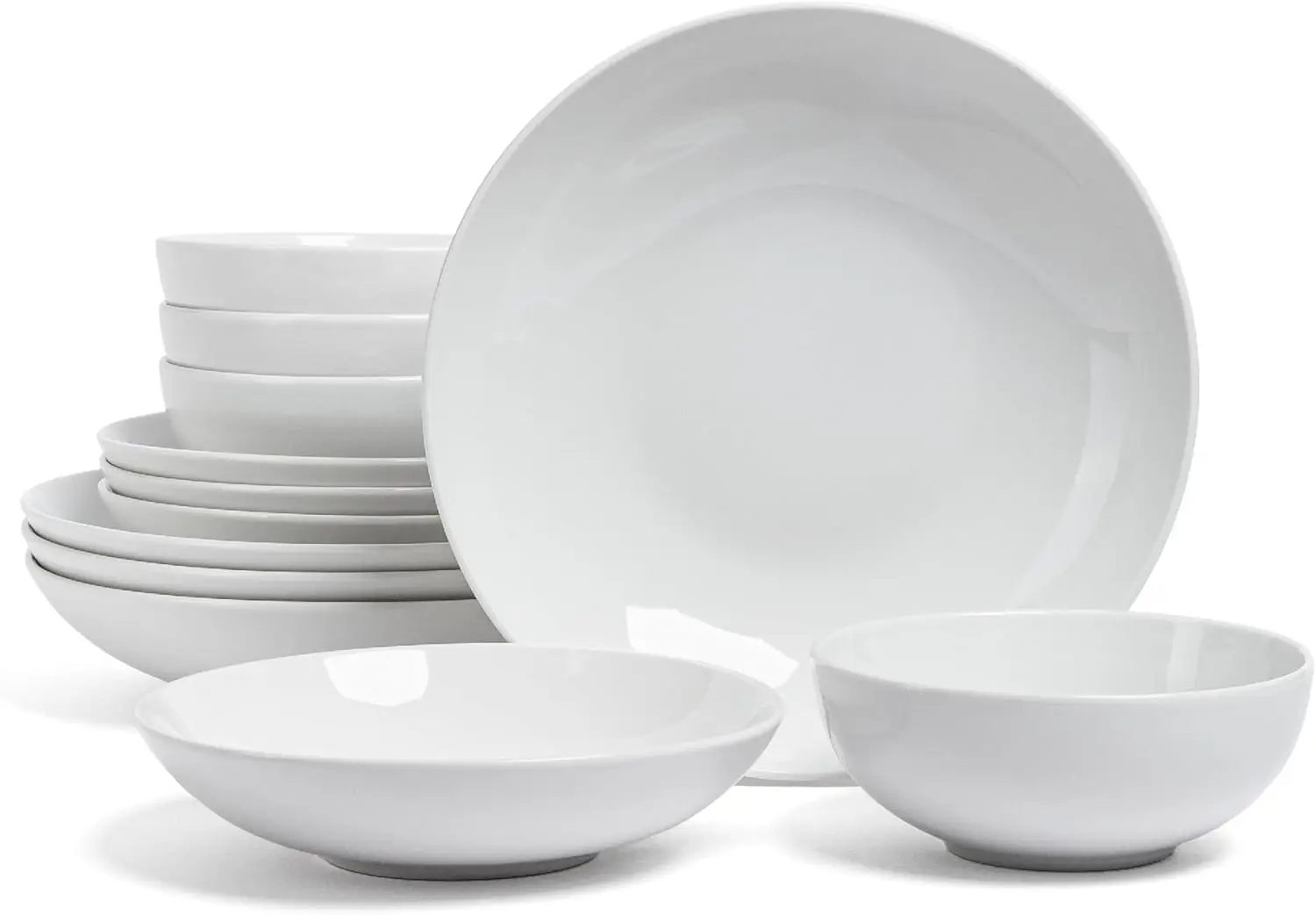 

Stoneware Dinnerware Set - 16-Piece Stone plates and Bowls Sets - Includes Dinner Plates, Salad Plates, Cereal Bowls & Dinner Bo
