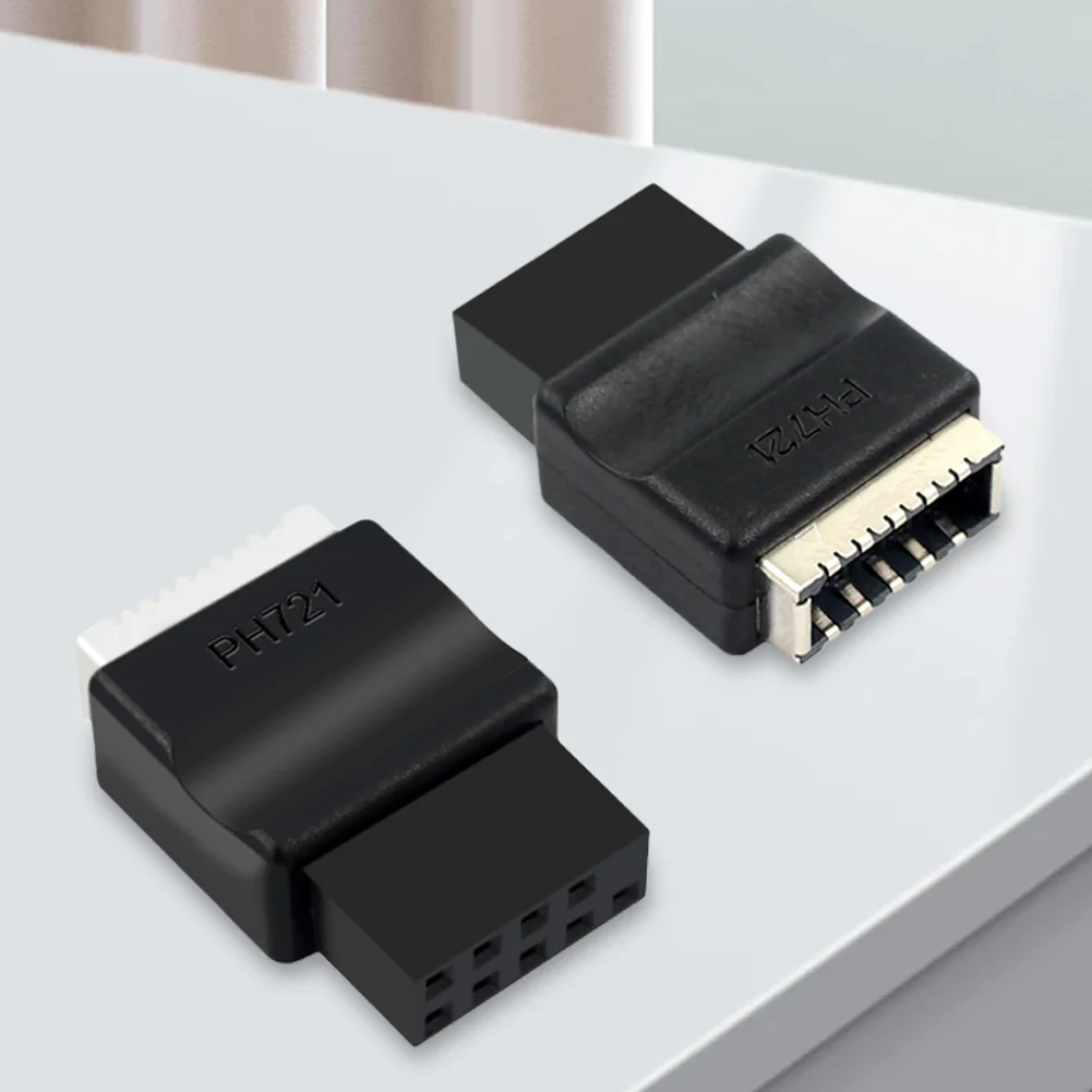 อะแดปเตอร์เมนบอร์ด USB 2.0 9 พิน เป็น Type-E สำหรับติดตั้งด้านหน้า หัวต่อ USB2.0 9 พิน ตัวผู้ เป็น Type-E ตัวเมีย