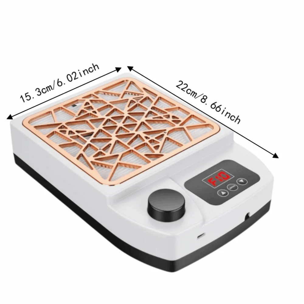 Nail Tool Dust-Proof Nail Vacuum Cleaner 2-in-1 Mini Nail Dust Collector Low Noise High Power Nail Dust Machine Professional