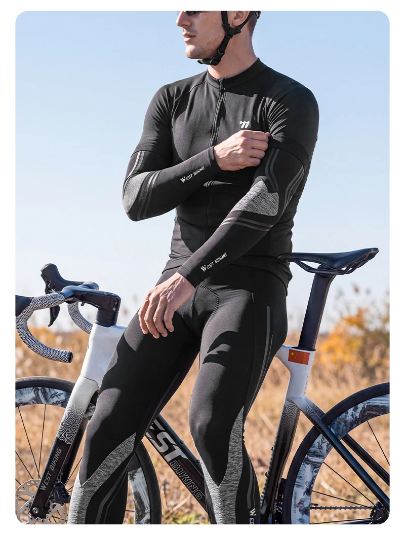 WEST BIKING Fahrrad-Beinwärmer und Armstulpen-Set, Fleece-Thermo-Winter-Fahrrad-Beinkompressionsabdeckungen, Rutschfeste MTB-Rennrad-Ausrüstung – Detail 13