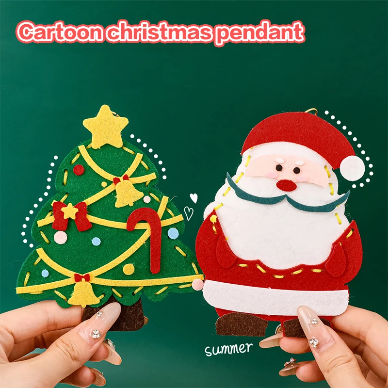 Cartoon Cute Christmas Felt DIY Keychain Creative Pendant Cartoon Non-woven Fabric Backpack Decoration Children Toys Gifts