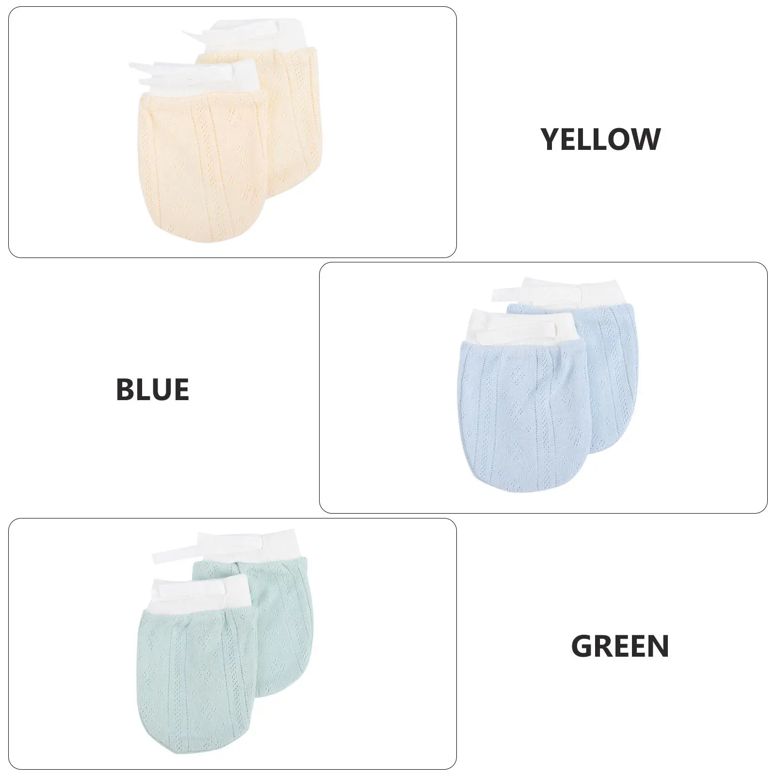 

3Pairs Baby Mittens Protective Gloves Newborn No Scratch Breathable Elastic Cuff Soft Infant Gloves Baby Mittens 6-12 Months