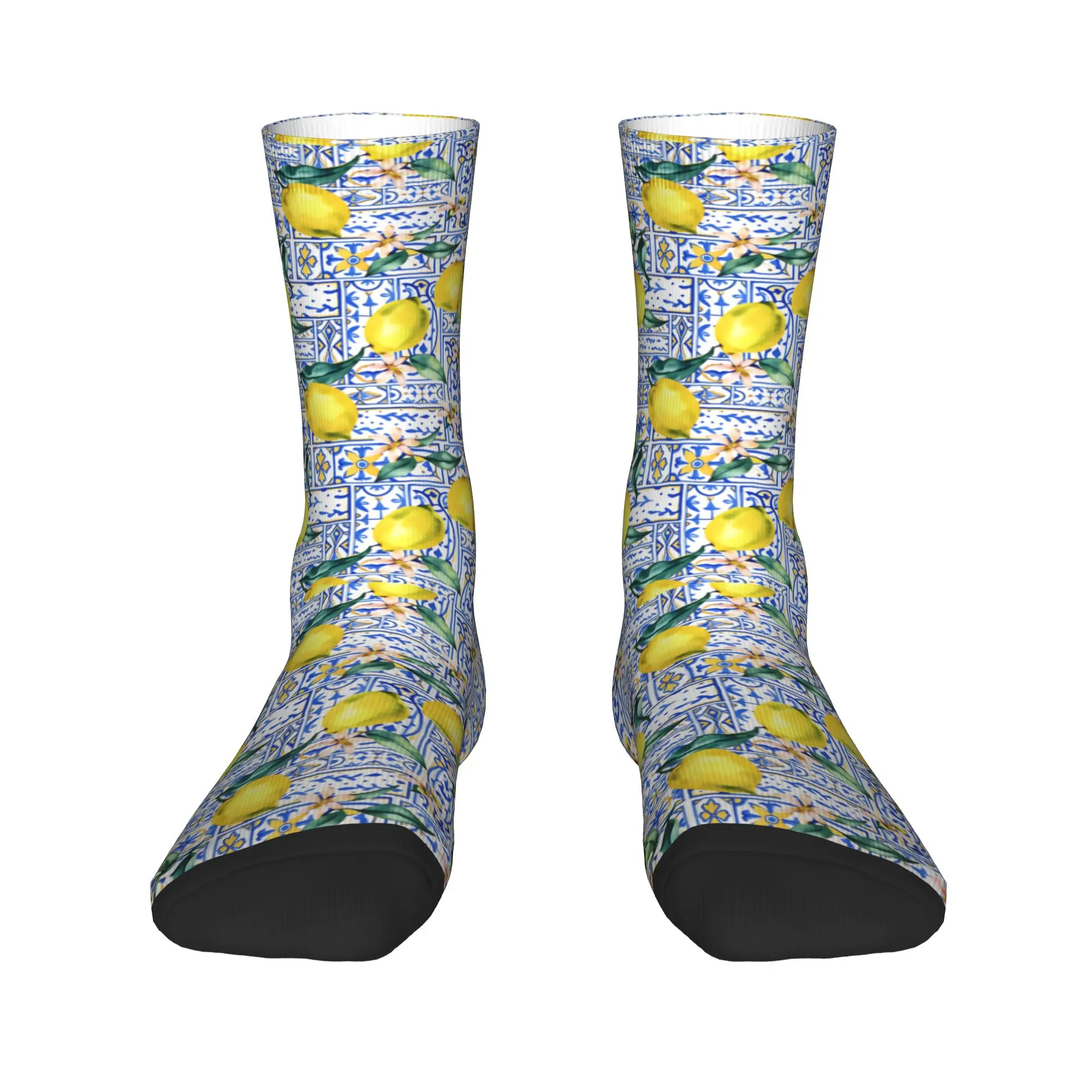 Fruit Lemon  Stockings Unisex Men  Socks Breathable Gothic Socks Spring Running Sports Anti Sweat Graphic Socks Gift
