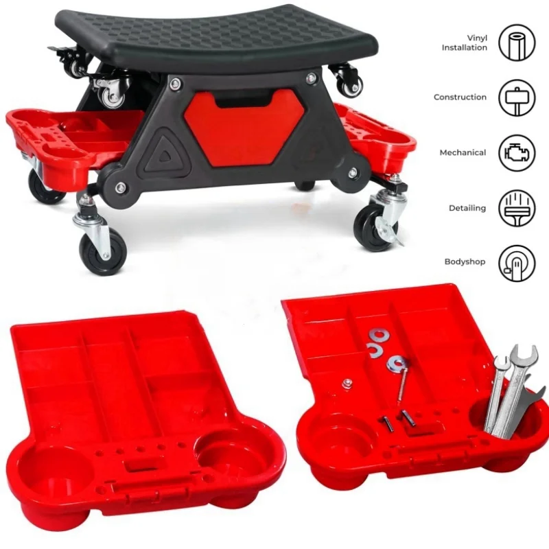 

Многофункциональное кресло Creeper, сверхмощный механик, табурет для полировки автомобиля, воска, строительство, кемпинг, мобильная автомойка, инструмент для красоты