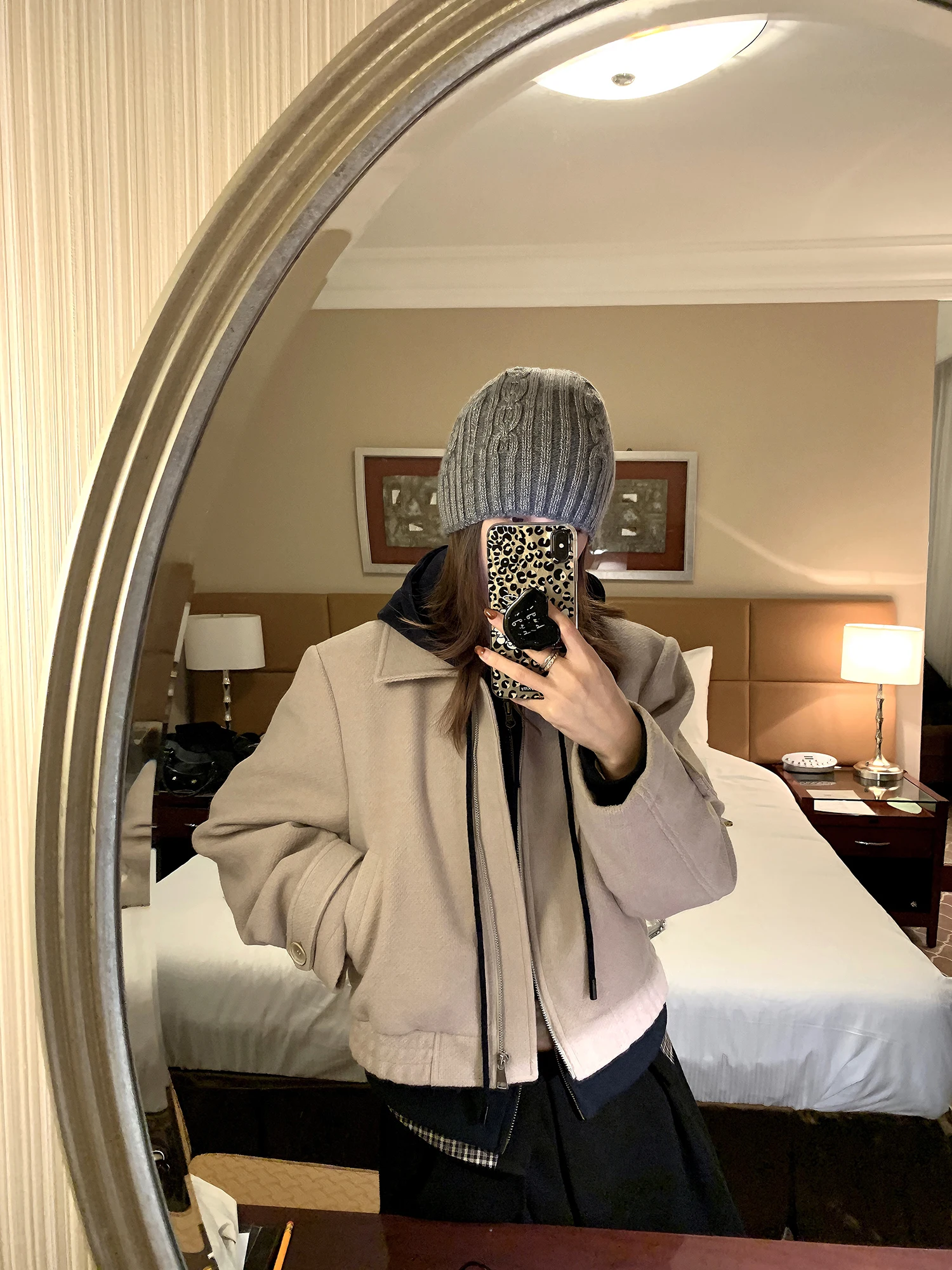 

LelyMooch ort oulder Pad Woolen Jaet Women's Winter Vintage Casual Faionable Polyester Acrylic Rayon Blend Top