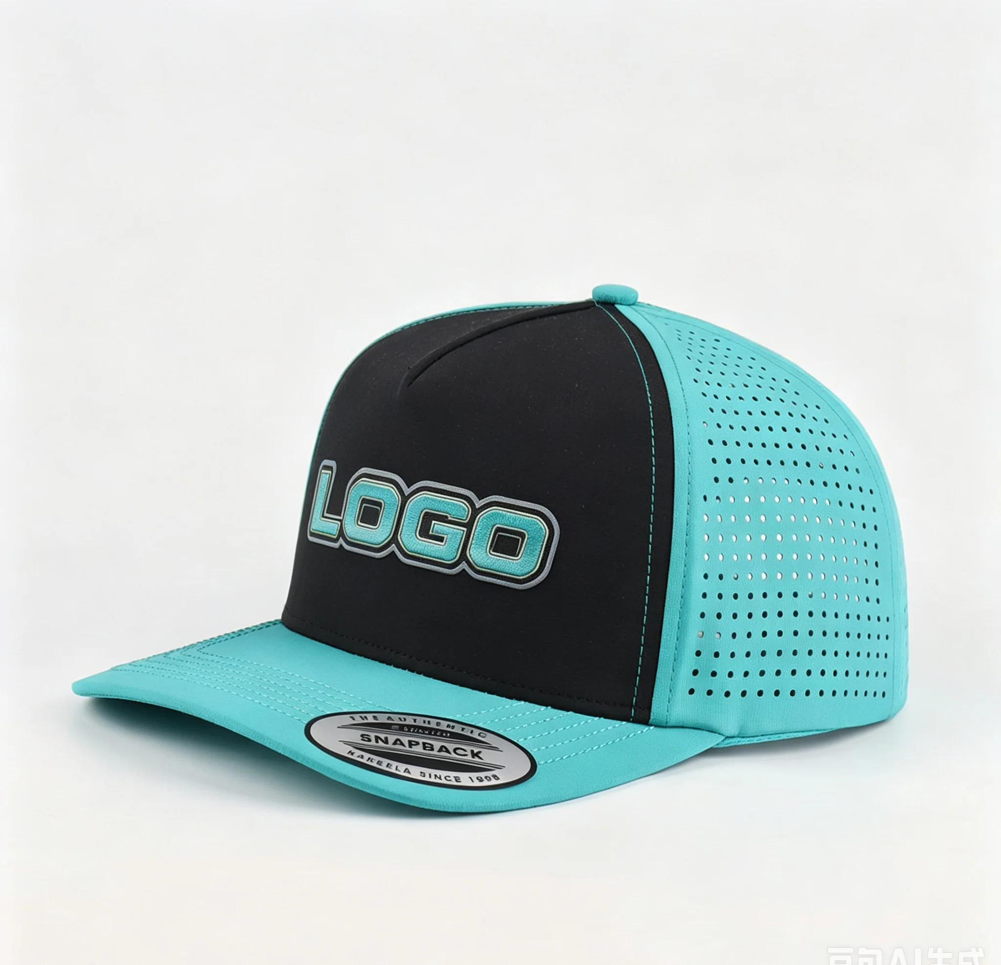 High Definition Printed Panel Golf Sports Cap Mesh Baseball Hat with Rubber Patch Logo Sporty Hat for Casual Wear