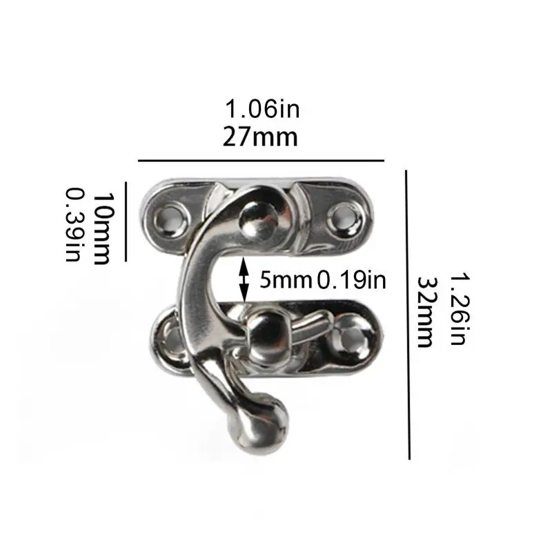 Swing Arm Clasp Latch 2pcs Copper Hook Latch For Antique Box Vintage Style Left And Right Hook Latch For Jewelry Box Toolbox Or