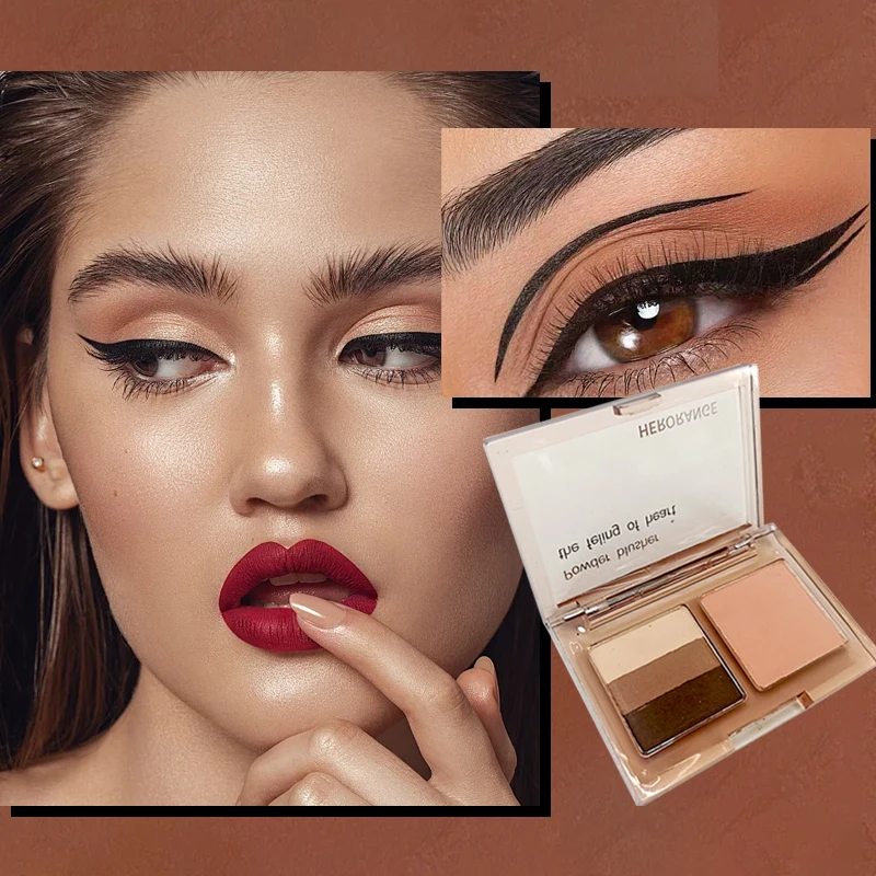 อายแชโดว์พาเลทสี่สีคู่ ความอิ่มตัวต่ํา Matte Pearlescent Earth Color Natural Gradient Blush Eye Shadow