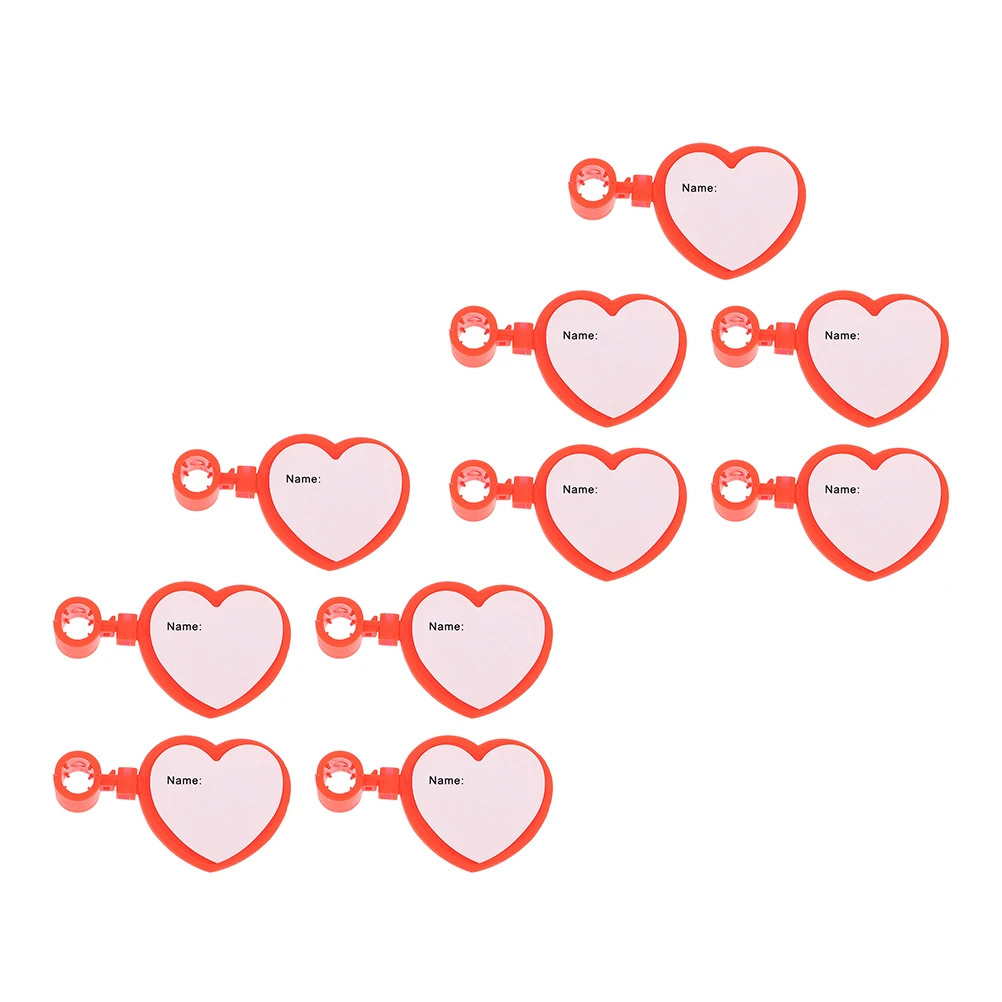 10 Pcs Stethescope Name Tag Heart Shaped Card Stethoscope Badges Plastic Labels