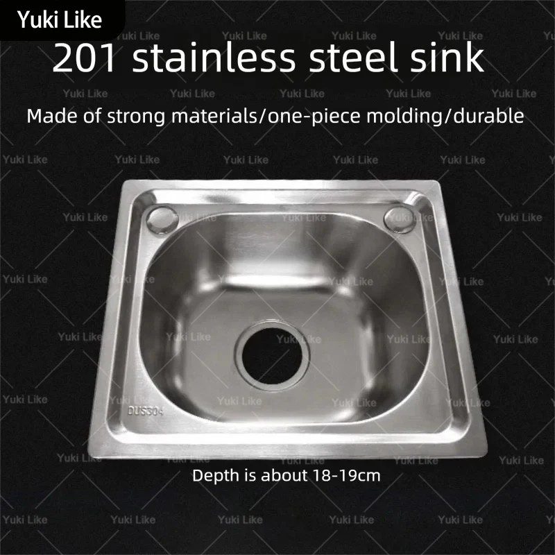 

Stainless Steel Kitchen Sink Single Slot Wash Vegetables Basin Household Compact Size Dishwasher Basin