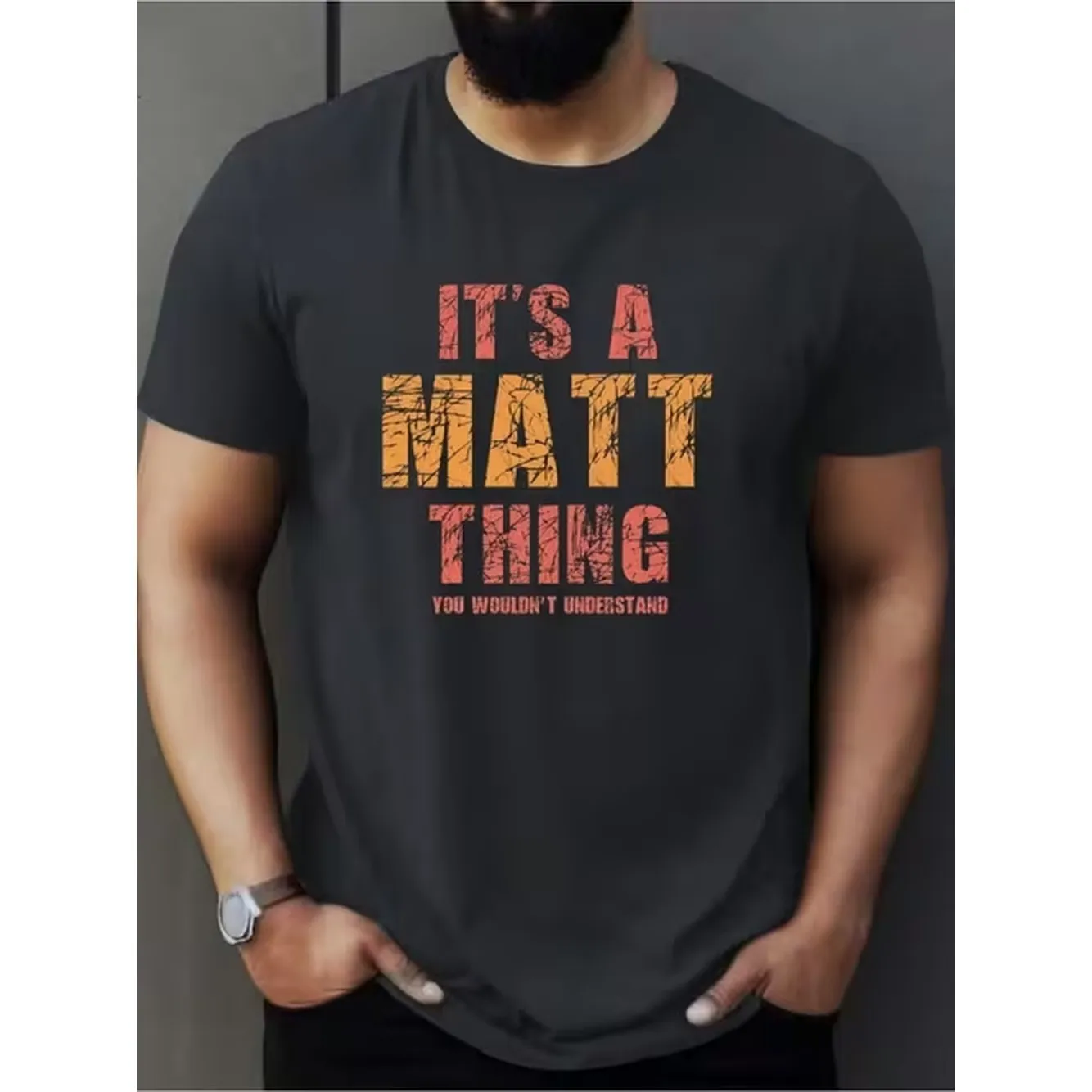 Fashion Printed Mens T Shirt Highlights Combining Calm Solid Color With Vibrant Prints Comfortable And Breathable Summer Essential
