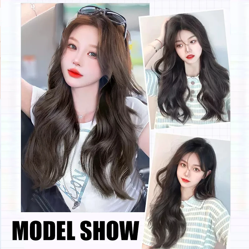 PAGEUP Synthetic Women\'s V-Shaped Long Hair Extension Wig high Layered Hair Extension Hair Pad Fluffy Top Increase Hair Volume