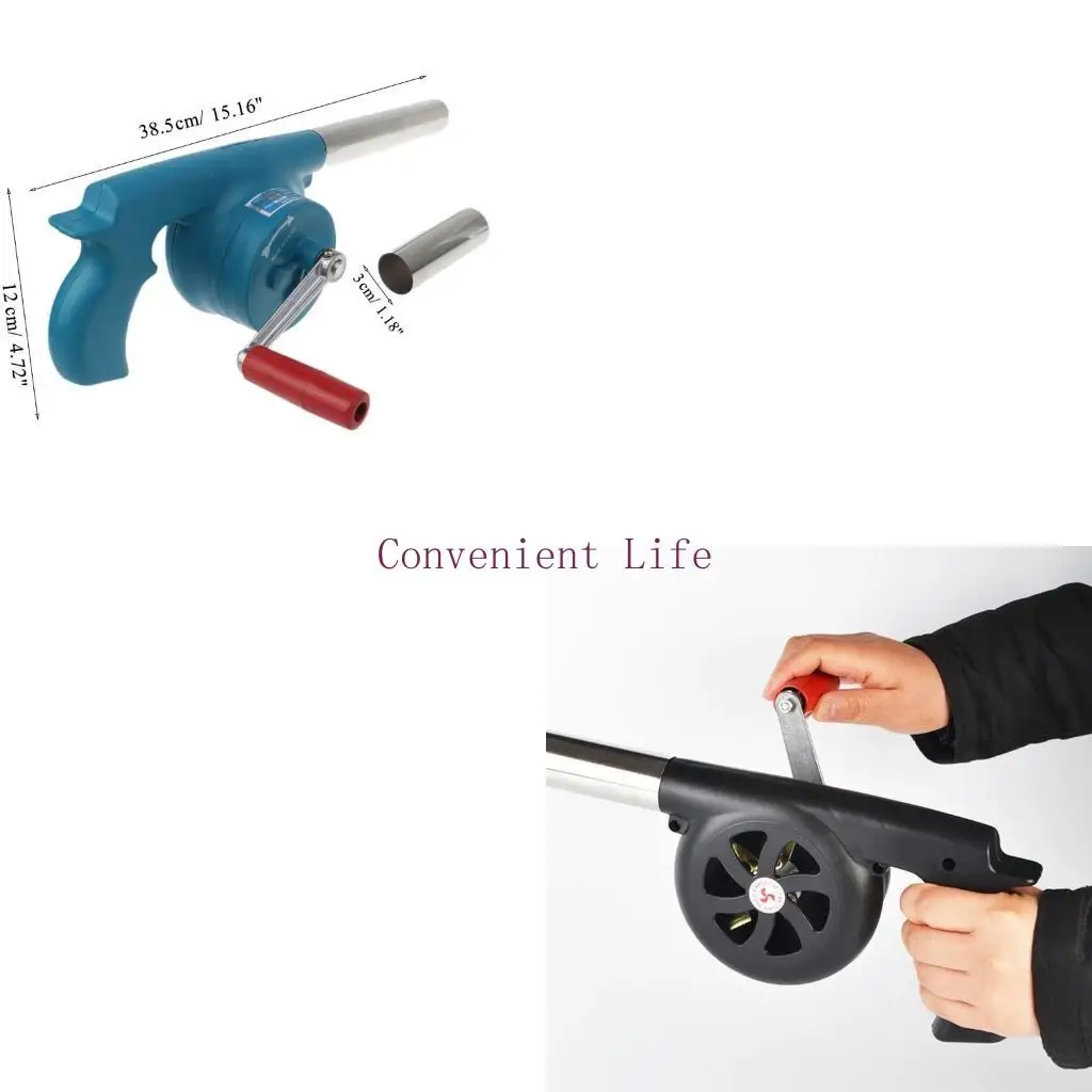 L1EE منفاخ يدوي صغير محمول للشواء منفاخ للشواء المنزلي والتخييم والطبخ