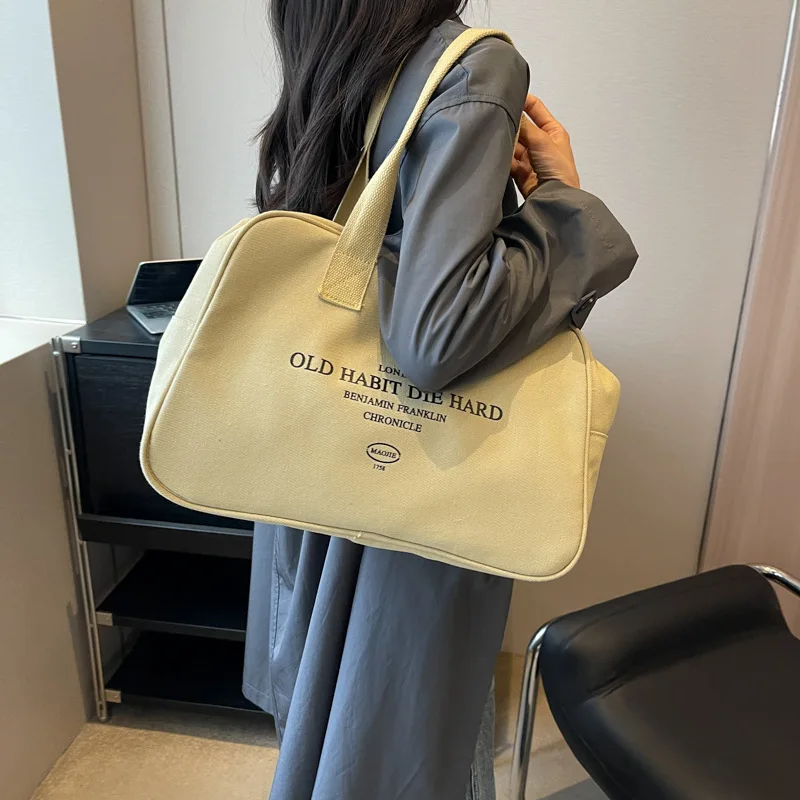 CGCBAG Casual Canvas Female Tote Bag Lage Capacity Women\'s Shoulder Bag 2023 Fashion Designer Handbags Simple Commuting Shopper