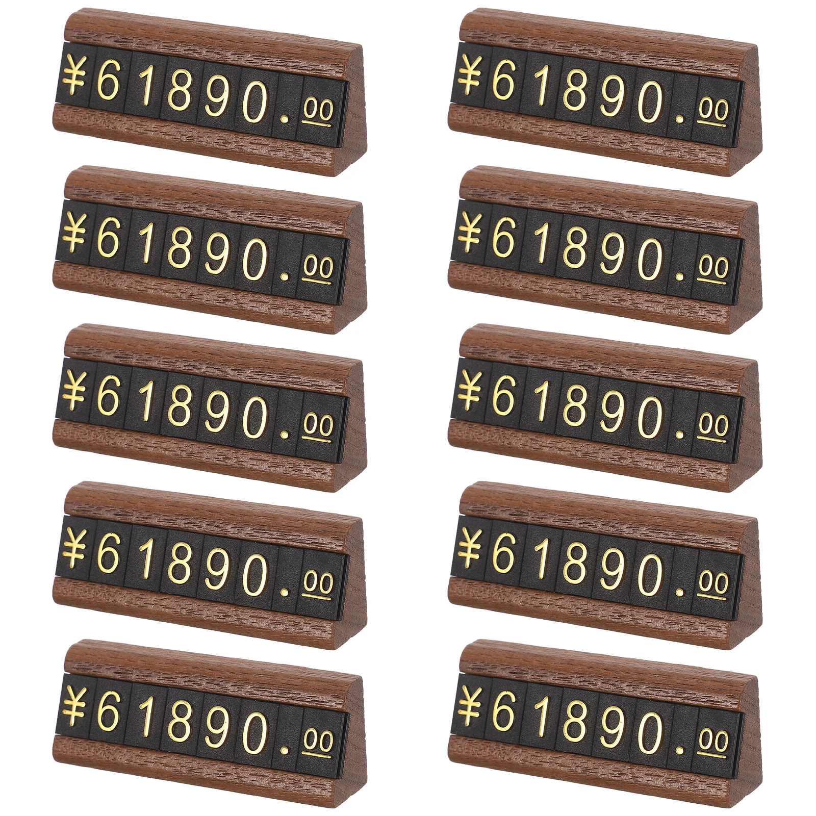 

10 set Jewelry Price Display Blocks Wood Plastic Number Letter Tags For Retail Store Counter Display Mall Boutique Use