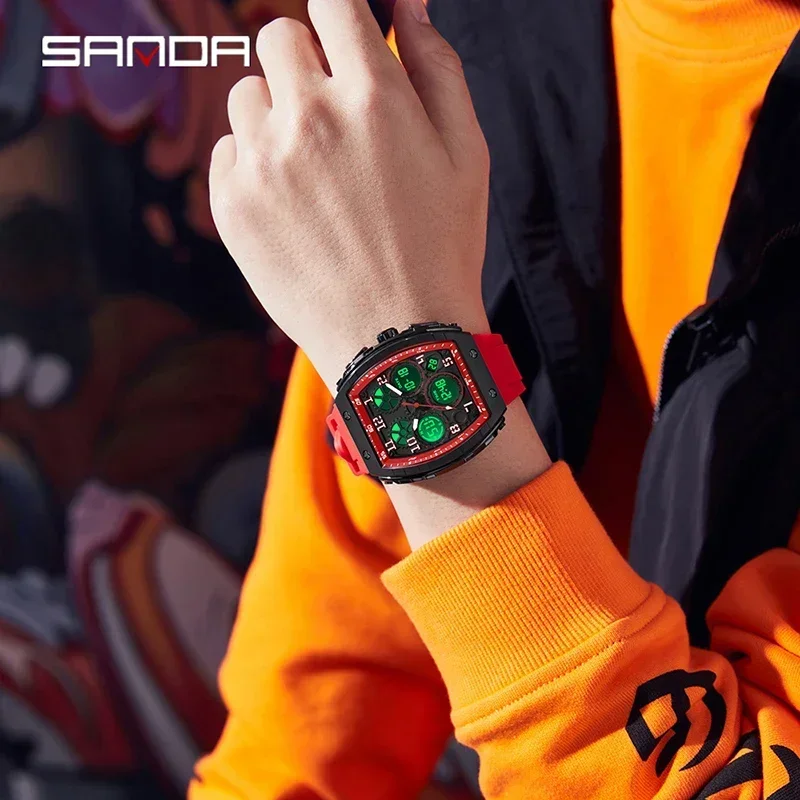 

anda 6157 brand's mens watches Leisure Outdoor Sports electronic digital multifunctional fashion trend silicone waterproof