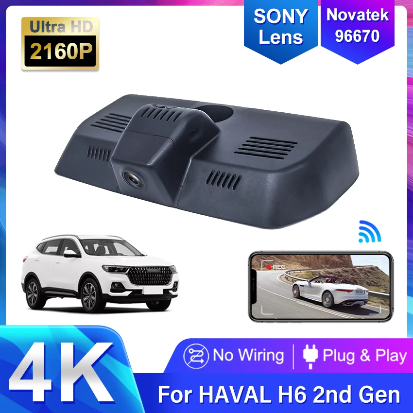4K 2160P Car DVR Video Recorder WiFi 24H Parking Monitor Driving Recorder Dash Cam Camera For HAVAL H6 2017 2018 2019 2020 2021